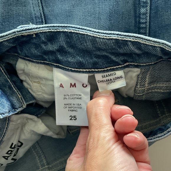 AMO Seamed Chelsea High Rise Slim Fit Long Denim Jeans Deeply, size 25 - Picture 9 of 14